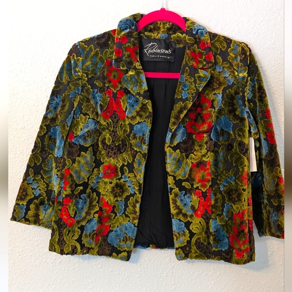robinson's Jackets & Blazers - Amazing Vintage 1960s/50s Psychedelic Tapestry Cropped Jacket